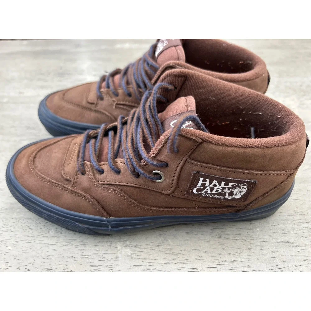 Vans Skate Half Cab Nick Michel Brown Navy Skate Shoes‎ Mens 5.5 Women 7 508357